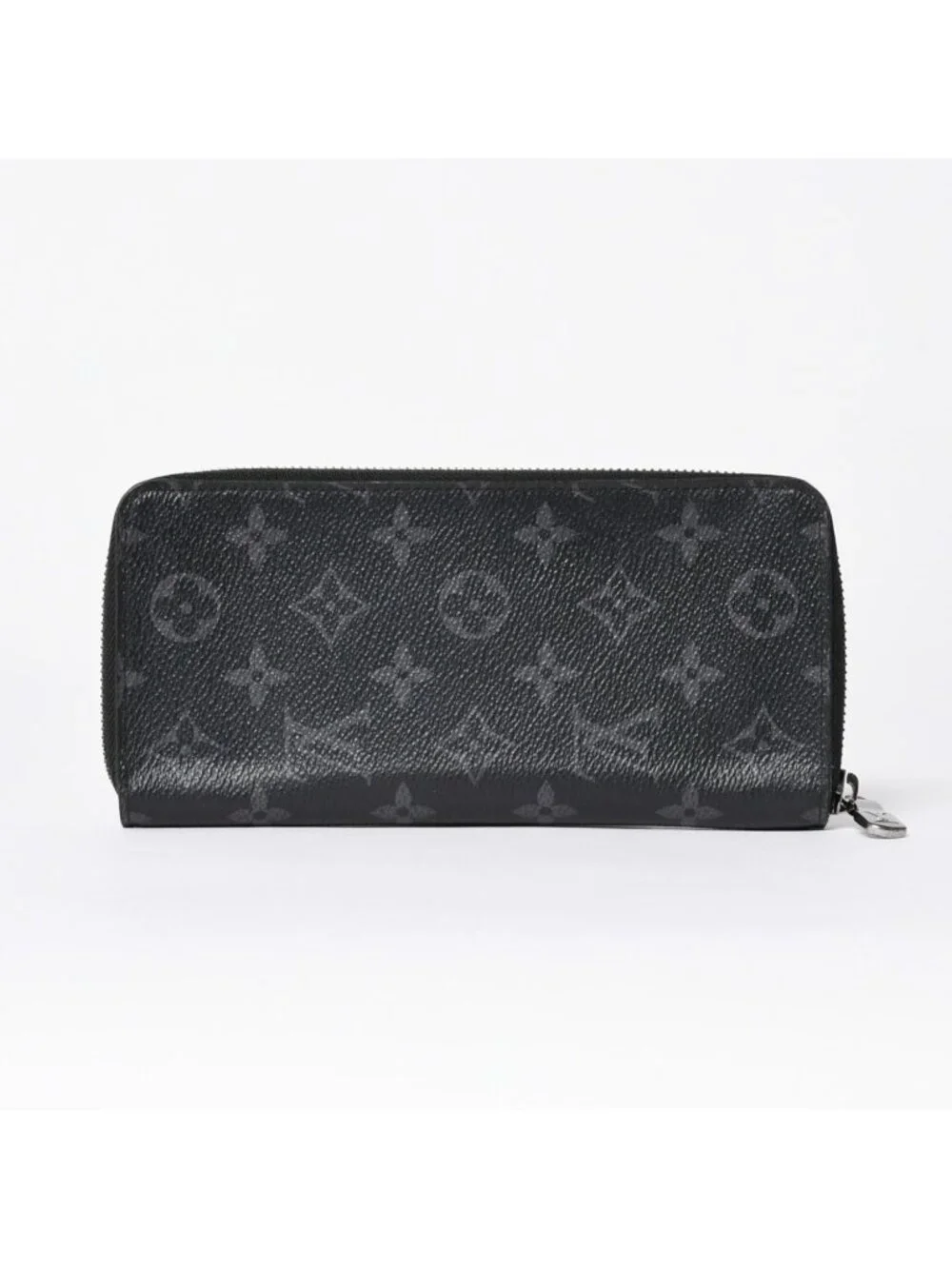 Louis Vuitton Zippy Wallet Vertical Monogram Eclipse Canvas Black Silver